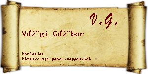 Vági Gábor névjegykártya