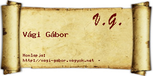 Vági Gábor névjegykártya